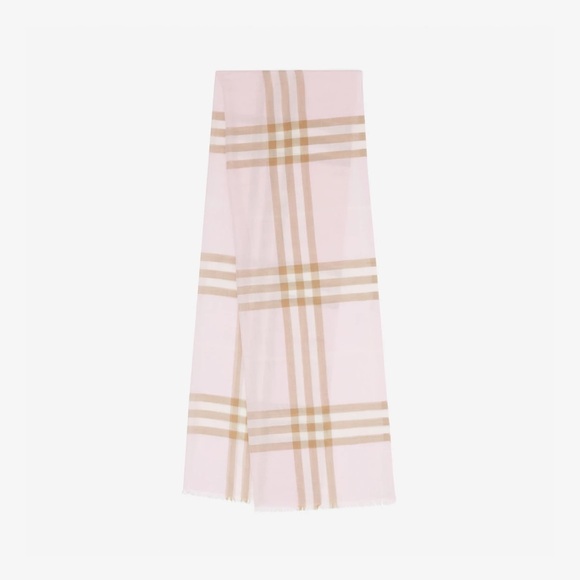Burberry Lightweight Giant Check Wool & Silk Scarf - Picture 2 of 3